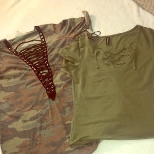2 ARMY GREEN SHIRTS